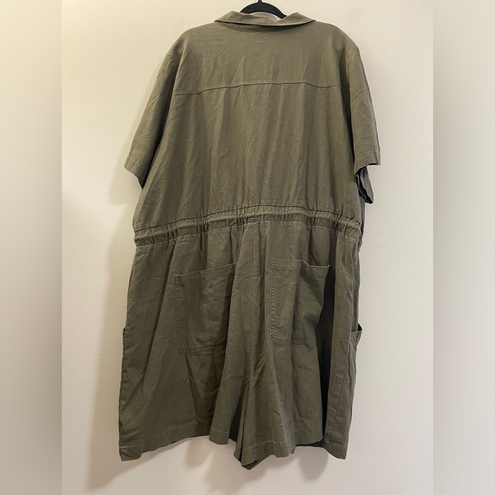 NWT Universal Thread Linen Blend Summer Romper in army green‎ - 3X - Picture 8 of 17